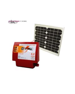 Eletrificador 12V/110-220V - S6000-COM - 6 Joules + Painel solar 50W com suporte completo